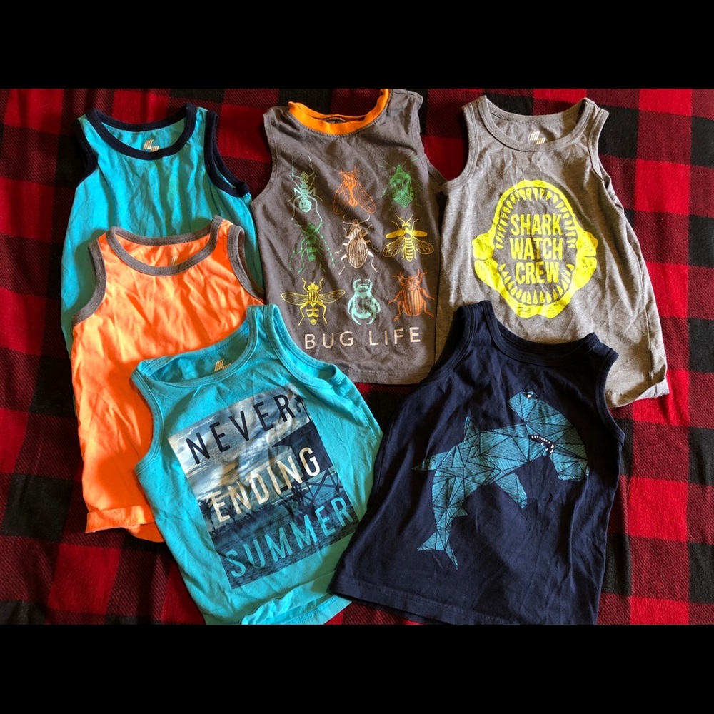 Lot: 6 toddler boys 4t tank tops